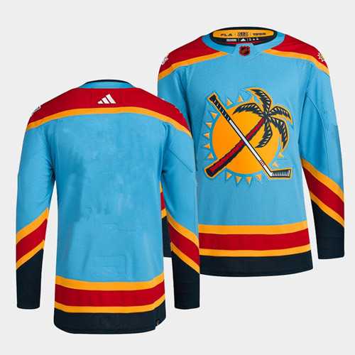 Men%27s Florida Panthers Blank Blue 2022 Reverse Retro Stitched Jersey Dzhi->new jersey devils->NHL Jersey
